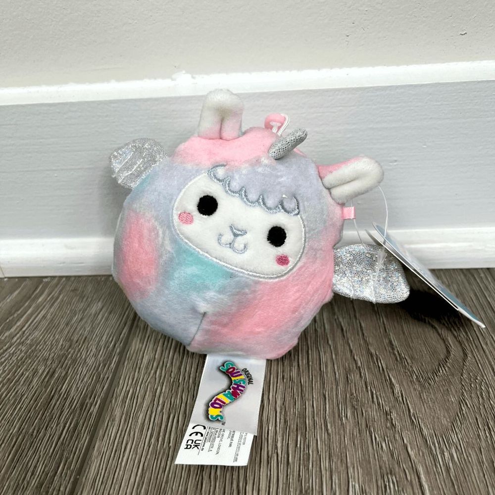 NWT Squishmallows 3.5” Winona Llamacorn Clip On Plush Easter Soft 2021 Key Chain
